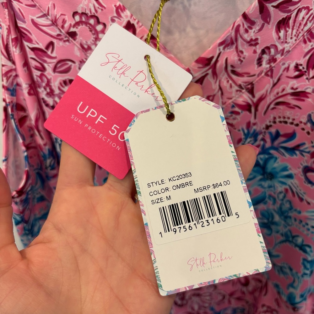 Stella Parker UPF50 Sleeveless Faux Wrap Dress. NWT - Picture 2 of 6